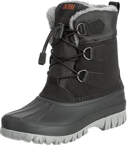 Lazura - Winter Stallschuhe Trondheim – Stallstiefel – Schwarz – 36-42 | Thermostiefel für Stall & Koppel – mit Schnürung – wasserdicht & rutschfest – Reitschuhe – Unisex Winterschuhe