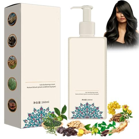 Haarfärbecreme Mit Einzelwirkstoff Aus Pflanzen,Haarfarbe Zur Abdeckung Grauer Haare,Haarfärbecreme Mit Pflanzenextrakten,Die Haarschäden Vorbeugt,Haarfärbeshampoo (Dunkelbraun)