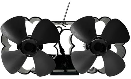 Wood Burning Stove Fan - Heat Activated Fan Silent Pellet Stove Fan | Low Noise Wood Burner Fan Thermal Fan for Wood Burning Stoves