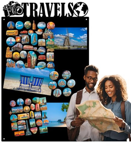 Anwicar Tableau Magnétique - Tableau Effaçable en Acier - Idéal pour Aimants et Notes - Tableau Noir Magnétique Mural - Kit de Montage Inclus - 79x49 cm -