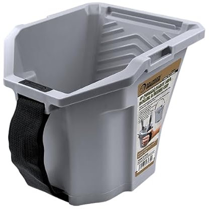 ROLLINGDOG Hand Held Paint Scuttle Bucket with Magnet Brush Holder - Paint Kettle for 4 Mini Roller,Suitable for Ladder, Decoration, Home DIY, Small Project, 1L