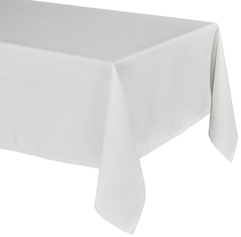 BEAUTEX Lina Tischdecke Elegante Leinenoptik, eckig 110x110, Weiss | Schmutzabweisend, knitterarm und waschbar bis 30 °C, sauber umnähmter Saum, ideal für Esszimmer, Balkon, Garten und Feste