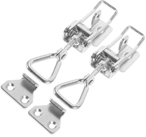 Homoyoyo Adjustable Toggle Clamp Latch Stainless Steel Heavy Duty 2pcs Pull Latch Clamp with Lock Hole Design for Smoke Doors and Industrial Equipment