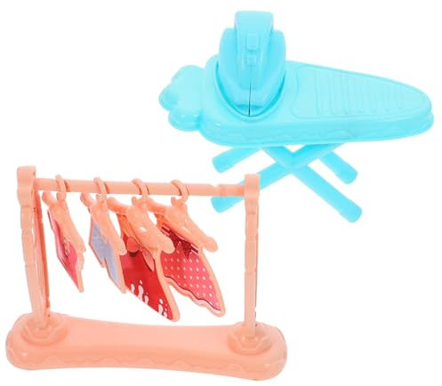 NUOBESTY Juego Mini Plancha para Ropa Decoración Casa Muñeca Tabla de Planchar Miniatura Accesorios para Muñecas Muebles Miniatura 1