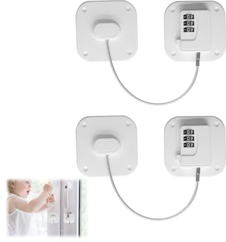 2Pcs Fridge Lock,Digital Password Fridge Locks for Adults Children,Adhesive Refrigerator Lock,Suitable for Freezer Door File Drawer Cabinet Cupboard Windows