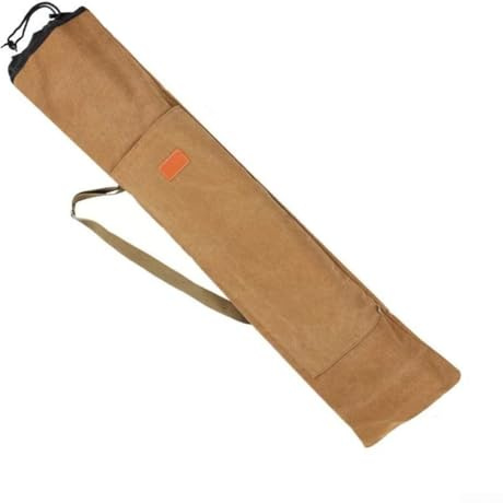 Sac de canne à pêche portable en toile imperméable avec grande capacité et fermeture élastique sécurisée pour ranger l'équipement de pêche en plein air (marron, 130 cm)