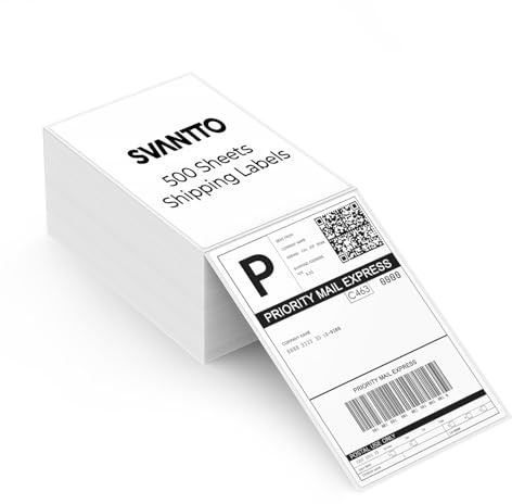 SVANTTO Lot de 500 étiquettes thermiques perforées et adhésives puissantes pour adresse postale 10 x 15 cm