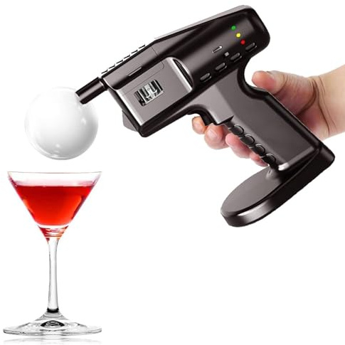 Electric Cocktail Bubble Smoke Gun Kit with Edible Bubbles for Bar and Kitchen Use