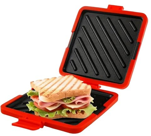 Tostapane per microonde Toastie Tostapane per microonde resistente al calore con custodia in silicone Macchina per sandwich senza elettricità per snack alla griglia della cucina della colazione