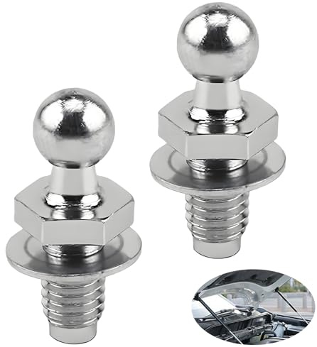 2 Pezzi Bullone a sfera M8, Bulloni a Sfera Rinforzati per Molle a Gas, Portellone Posteriore e Anteriore, Testa Sferica da 10 mm,per Applicazioni Automobilistiche e Nautiche
