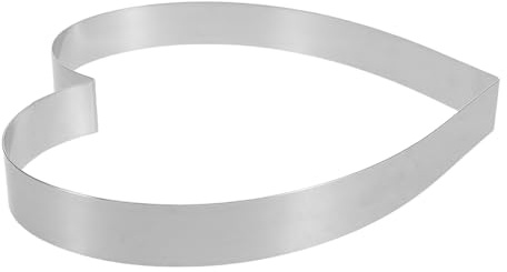 SEWACC Moule à Mousse en Acier Inoxydable de Cœur 25 CM X 3 CM – Cercle à Pâtisserie Métallique pour Desserts Tartelettes et Pancakes – Anneau de Cuisson Polyvalent Cuisine et
