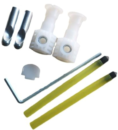 Vilgftyiet Kit de remplacement de boulons de réservoir de toilettes, connecteur mural en nylon et fer avec joints d'étanchéité pour toilettes standard
