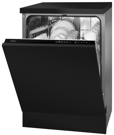 CDA Integrated Standard Dishwasher - Black with Fixed Kit - E Rated