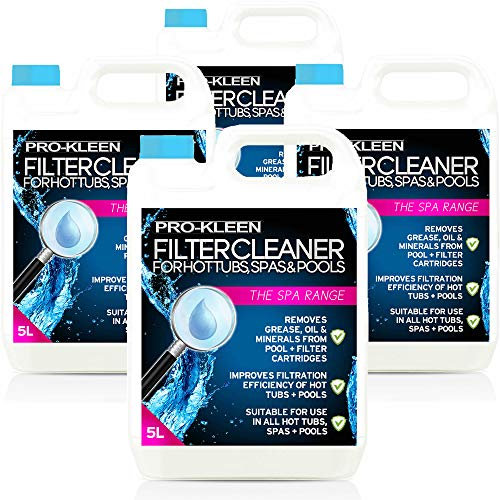 20L of Pro-Kleen Hot Tub, Pool & Spa Filter Cartridge Cleaner - 40 Treatments - Improves Efficiency of Filter - Suitable for Hot Tubs, Pools & Spas - Cleans & Removes Oils, Grease, Minerals