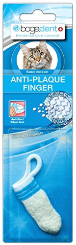 Bogadent bogar, Anti-Plaque Finger, Zahnbürste Katze, Mit patentierter Silberionen-Technologie, Fingerförmige Katzenzahnbürste, Katzen-Zahnpflege, Katzenzubehör, 1 Stück