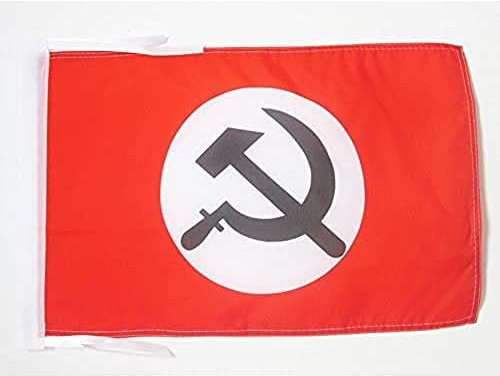 AZ FLAG Bandera del URSS Partido Nacional BOLCHEVIQUE 45x30cm - BANDERINA Comunista 30 x 45 cm cordeles