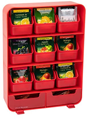 Mind Reader TBORG-RED Organiseur de sachets de thé en plastique