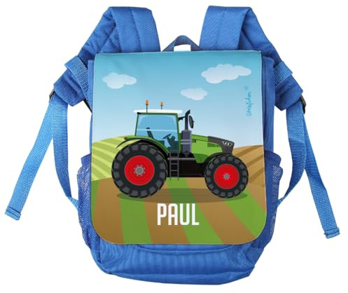 Striefchen® Kindergartenrucksack Jungen personalisiert mit Traktor Kindergarten Rucksack für Jungs kleiner Kinderrucksack Jungen mit Brustgurt für Kita