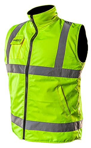 NEO TOOLS 2in1 Herren Profi Warnweste Gelb Wind und wasserdichte Gr. S-3XL | Winterweste, Fleeceweste, Sicherheitsweste Arbeitsweste, Funktionsweste Gr. 3XL
