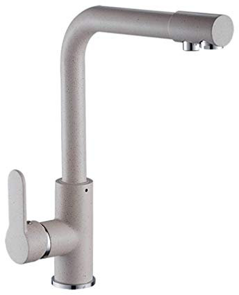 FZHLR Lavandino Rubinetto Del 3-Way Rubinetto Dell'Acqua Di Rubinetto Fontana Di Acqua Della Cucina D'Ottone Della Cucina Del Rubinetto Nero/Farina D'Avena Bagno Rubinetto, Farina D'Avena