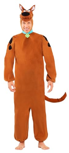 Funidelia Déguisement Officiel de Scooby Doo pour homme et femme, Combinaison complète avec tête en peluche - Tenue pour adultes pour fêtes, Carnaval et Halloween
