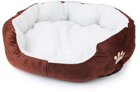 GODGETS Panier pour Animal Domestique pour Chats et Petits Chiens de Taille Moyenne Panier avec Coussin Ronde ou Ovale en Forme de Donut gigognes Lit pour Animal Domestique,Café,50 * 40