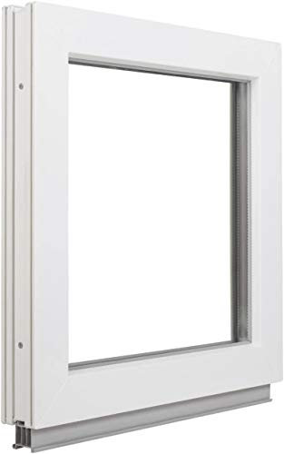 Festverglasung Kunststofffenster - Kellerfenster BxH: 40 x 40 cm Weiß Fenster 2-fach Fenster Für Gartenhaus/Garagenfenster - Premium Kunststofffenster BxH: 400 x 400 mm