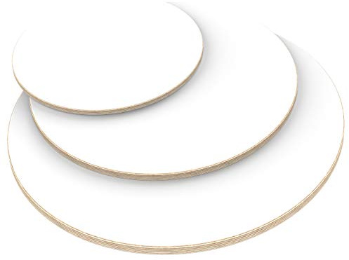 AUPROTEC Tischplatte 18mm rund Ø 1100 mm weiß Multiplexplatte melaminbeschichtet von 20cm-148cm auswählbar runde Sperrholz-Platten Birke Massiv Multiplex Holz Industriequalität