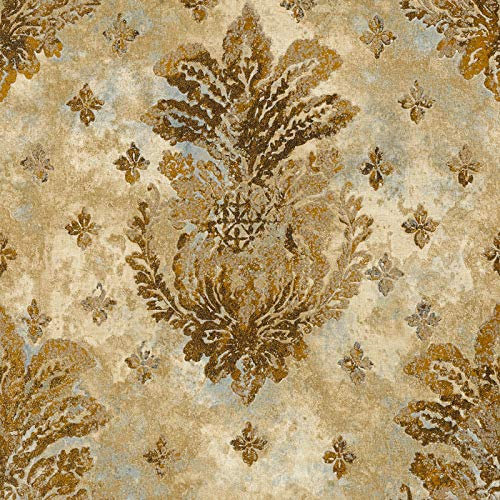 Papier peint baroque Tapisserie baroque papier peint couloir Papier peint intissé Beige / crème Gris 364561 | Papier peint pas cher