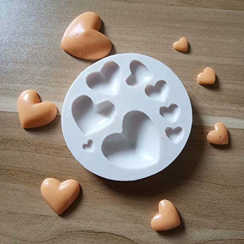 AIUII - Stampo in silicone 3D a forma di orsetto con cuore, in silicone, per biscotti e muffa