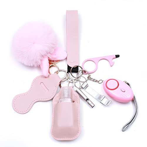 Safety Keychain Set for Women and Kids, Self Defense Keychain Set with Personal Alarms, 9 PCS Safety Alarm Keychain Protection Devices for Girl Kids Children Elderly Student Walker