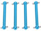 4 Piezas RC Eje de Transmisión Delantero Trasero de Aleación de Aluminio RC Eje de Transmisión de Hueso de Perro Compatible con Tamiya TT02B 1/10 RC Car(Azul)