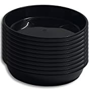 10 x Untersetzer für Blumentopf Pflanztopf rund Kunststoff Schwarz 9 verschiedene Größen zur Auswahl (Ø 11 cm)