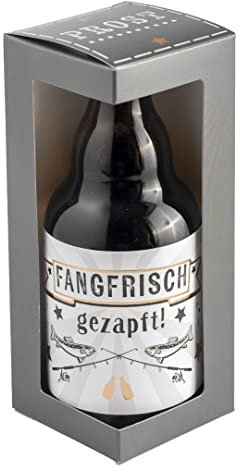 Jack´s Jack`s Bierflasche ANGLER''Fangfrisch gezapft'' mit Geschenkverpackung 0,33 l/Männergeschenk/Zum Geburtstag/Party/Angler