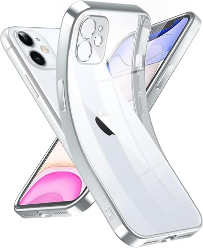 Supdeal Crystal Clear Hülle für iPhone 11, Niemals gelb mit Kameraschutz, Silikon Durchsichtig Handyhülle Weicher Passform, Ultra Dünn und Leicht Case Cover, 6,1, Silber