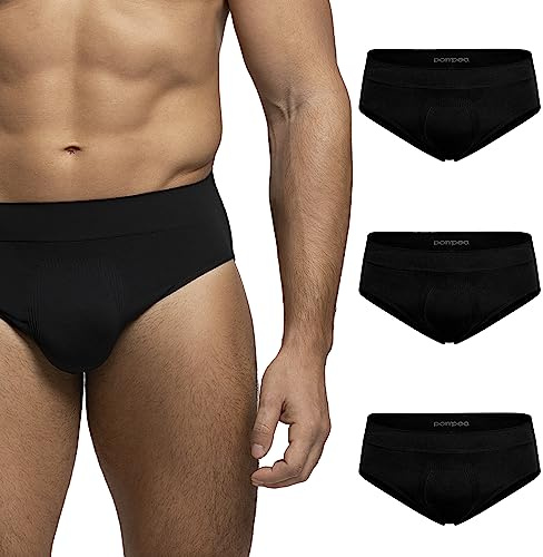 POMPEA 3 Paia Slip Uomo in Morbida Microfibra, Mutande Uomo Senza Cuciture Elasticizzate