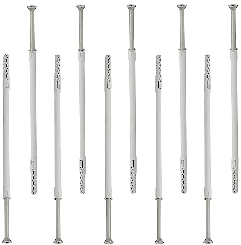Aerzetix – C67130 – uppsättning med 10 pluggar av plast Ø 10 x 260 mm med fasad krage + 10 självgängande skruvar Ø 7 x 265 med försänkt huvud och stjärnform TX40 – fäste för betong tegelsten borrning