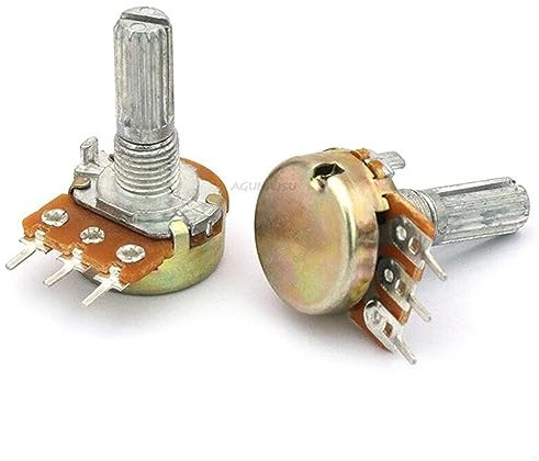 JMORCO 100 stücke WH148 20mm Welle Verstärker Dual Stereo Potentiometer B1K B2K B5K B10K B20K B50K B 100 K B500K 3Pin 1 K 2 K 5 K 10 K 50 K 100 K (Size : 100K Ohm)