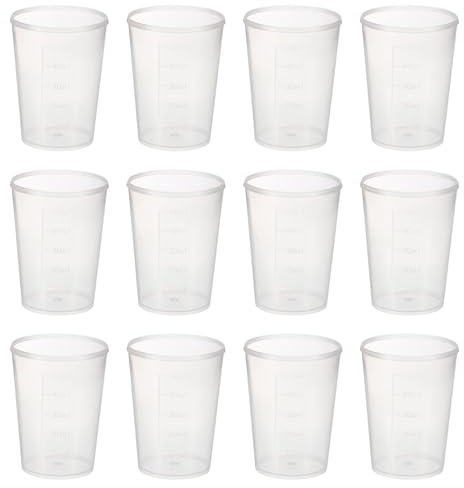 PATIKIL 50ml Vasos Medidores, 25 Unidades de Vasos Graduados de Polipropileno para Experimentos de Laboratorio, Cocina y Repostería, Trasplante