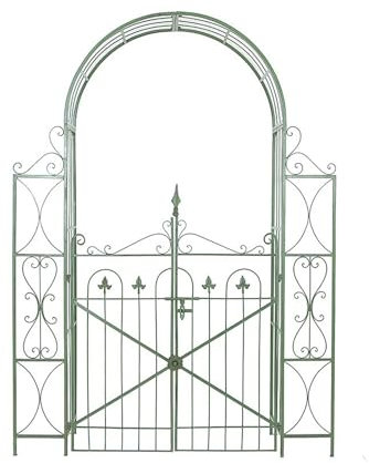 Decorative Garden Arbor, Metal Pergola Arbor with Gate, Wedding Arch for Party Ceremony Climbing Plant Lawn Patio Birthday Bridal Party (Size : 180cm/70.9in)