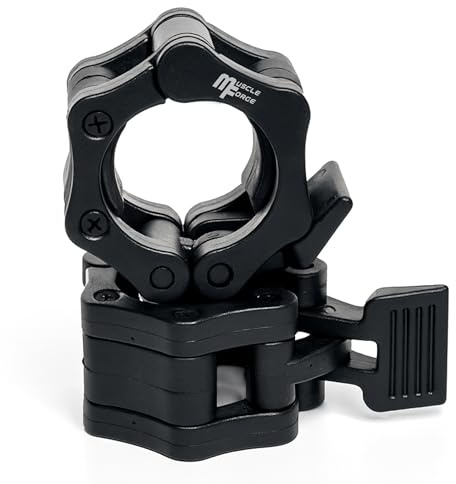 MuscleForge Hantelverschlüsse 50mm – Schnellverschluss Langhantel Klemmen für Olympic Bar – 2 Stück Barbell Clips für Krafttraining, Gewichtheben & Fitness zu Hause oder im Studio