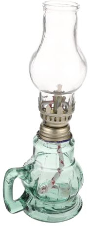 STOBAZA Petroleumlampe Aus Glas Für Schreibtisch Vintage Kerosinlampe Robust Und Langlebig Einfach Zu Bedienen Installieren Vielseitig Einsetzbar Im Wohnzimmer Oder Buddha-Halle