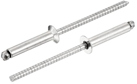 sourcing map 50 Stück 0,3 cm x 1,6 cm 304 Edelstahl Senkkopf-Blindnieten, offenes Ende, Blindnieten für Heimwerker, Blech, Autoreparaturen, Möbel, Boot und Kanalarbeiten (Silber)