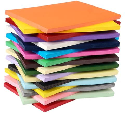 Tofficu 50stücke Farbiges Papier Für Origami Diy-bastelset Mit Buntem Faltpapier Gemischt in Farben Geeignet Für Kindergarten Handarbeiten Und Schulprojekte