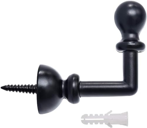 Heavy Duty Decorative Coat Hooks Curtain Holdbacks Curtain Tiebacks Great for Wall Mounted Hook Rack (Black, 11Set)