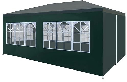 Waterproof Party Tent Marquee Awning for Parties Birthdays Weddings 3 x 6m Green Gazebos Pop Up Canopy Carport