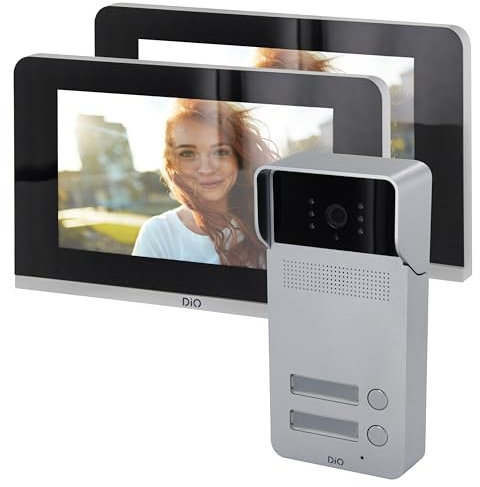 DiO Connected Home Kit videocitofono Multi Appartamento Unità Esterna 2 Pulsanti + 2 Schermi 7''