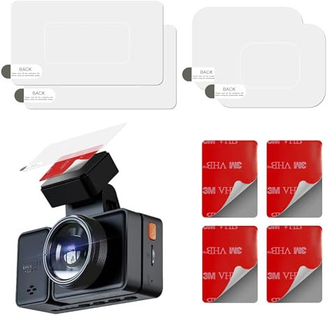 4 Pairs Dash Cam Sticky Pads – Double-Sided Adhesive Dash Cam Stickers for Cars, No-Residue Electrostatic Film for Dash Cam – Clear Car Window Stickers – Strong Mounting for Dashboards & Windshield