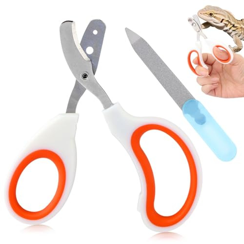 Ranjaner Bartdrachen-Nagelknipser, Edelstahl, Katzennägel-Trimmer, Kleintier-Nagelknipser für Vögel, Hamster, Kaninchen, Chamäleon, Bartdrache, professioneller Krallentrimmer (Orange)