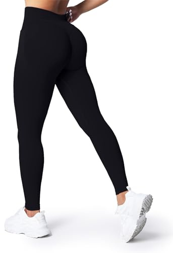 Nlieanuc Seamless Sport Leggings Damen - Booty Scrunch Gym Sporthose Mittelhohe Po Push Up Shape Leggins